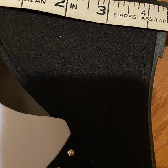 FIONI BLACK WITH SILVER STUD WEDGES - Picture 5 of 6